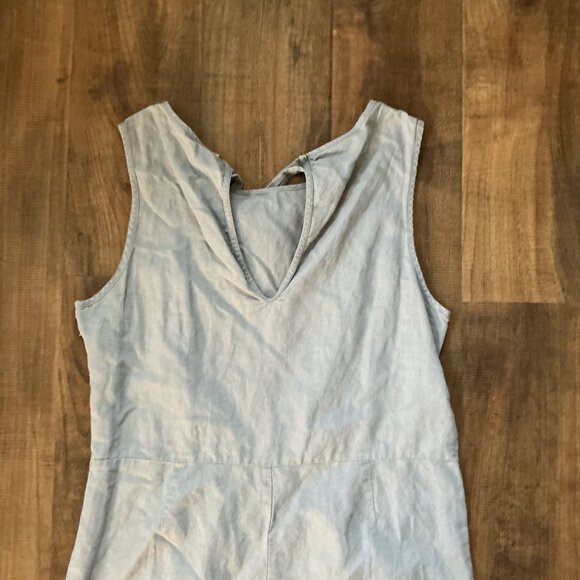 Disney Junk Food Chambray Romper – Women’s Medium | Mickey Embroidery, Tie-Back - Picture 7 of 8